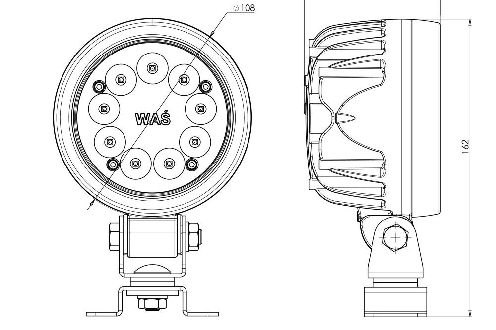 Lampa W162 7000lm 9LED - obrazek 3