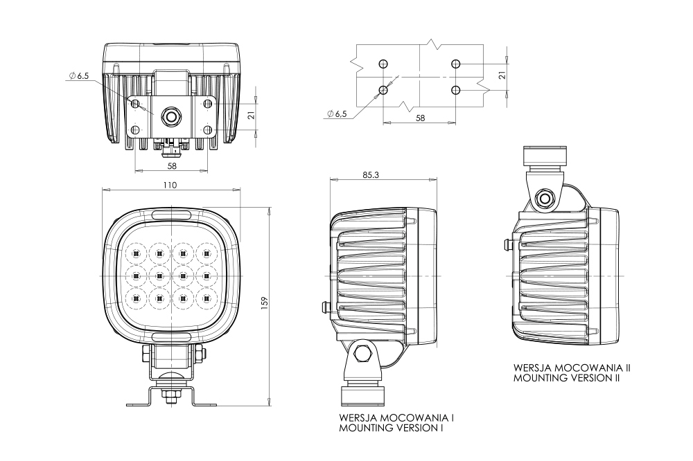 Lampa W130 8000lm 12LED - obrazek 3